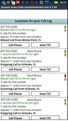 Area Code android App screenshot 0