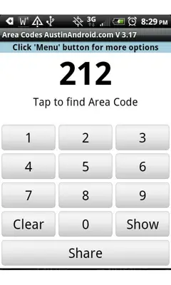 Area Code android App screenshot 1