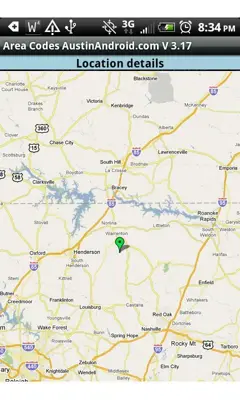 Area Code android App screenshot 2