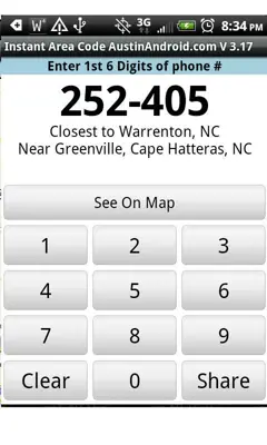 Area Code android App screenshot 3